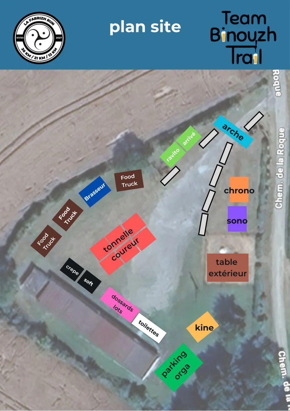 Road book 2027, page 23 : plan du village